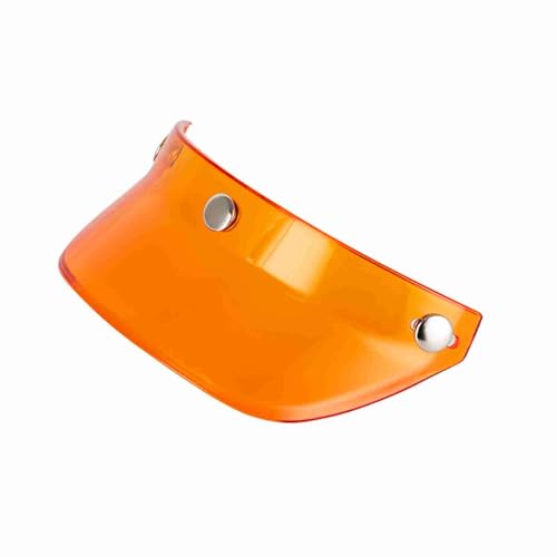 Ausla Motorrad Helm Peak Open Face Sun Shade Visier mit 3 Schnappkanpfenkompatiabel mit 3/4 Offenem Gesicht und Halbhelmen (ORANGE) von Ausla