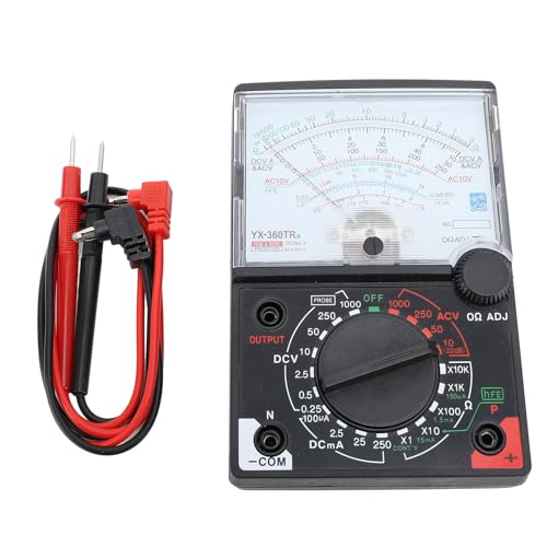 Ausla Multimeter Analog, YX 360TRn Mini-Analog-Multimeter, Elektrischer AC/DC-Strom, Mini Multimeter, Voltmeter, Amperemeter mit Messleitungen von Ausla