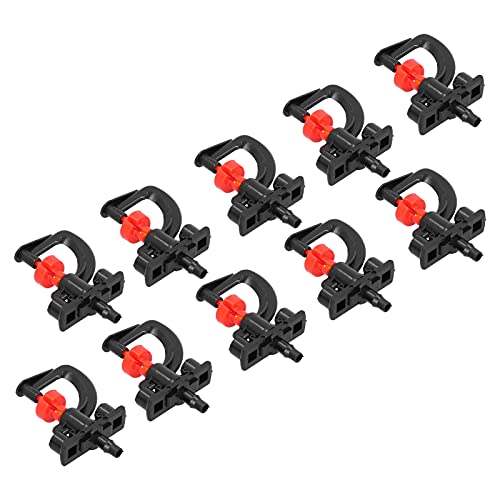 Ausla Refraktions-Sprühdüsen, 10er-Set G-Typ 360-Grad Drehbarer Mikrosprinkler mit Halterungen für Gewächshaus, Gartenbewässerung von Ausla