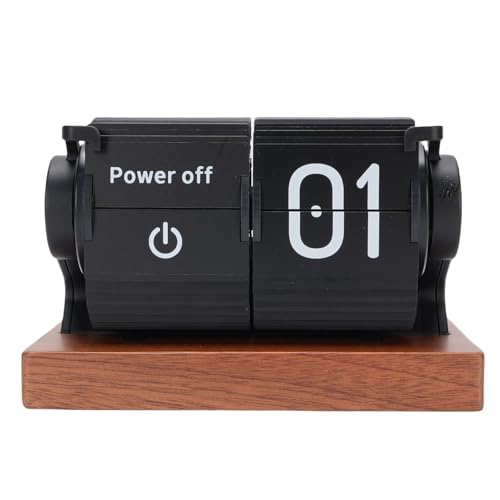 Ausla Retro-Flip-Uhr, Batteriebetriebener, Multifunktions-Timer und Alarm, Modernes Design für den Gebrauch von Home Office (Black) von Ausla