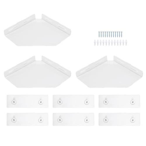 Ausla Schwimmende Acryl Ecke Regale, an der Wand Montiert, 20,3x20,3 cm/8,0x8,0 Zoll, 3er Set, Klar von Ausla