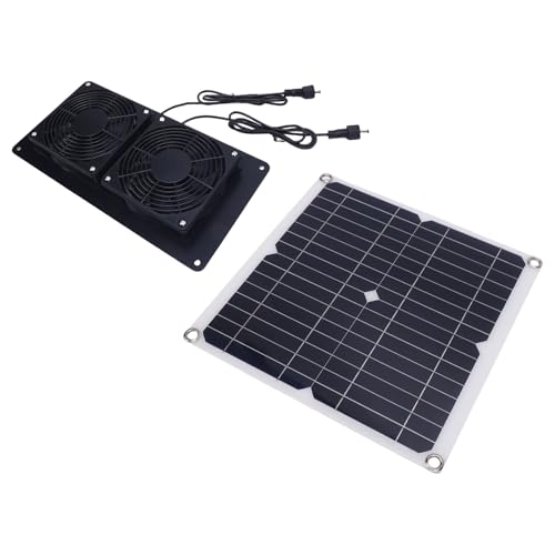Ausla Solarbetriebener Lüfter 12W 18V Solar-Abzugsventilator-Kit Dual-System 43,4 CFM 2200 U/min mit IP67 für Hühnerställe, Gewächshäuser, Schuppen, Tierhäuser von Ausla