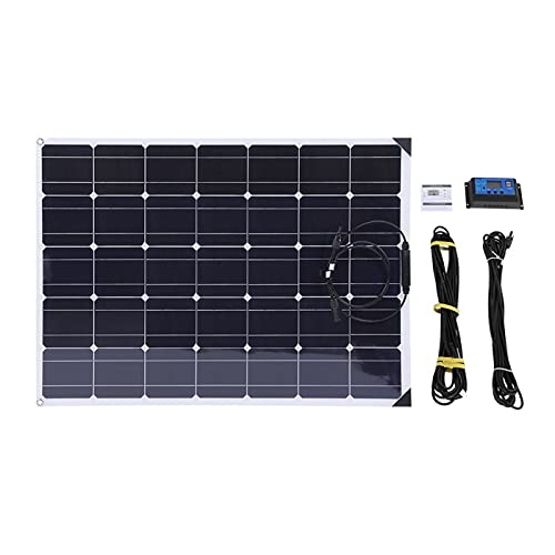 Ausla Solarpanel/, 150W Flexibles Solarpanel Wasserdicht Widerstandsfähig 150W Flexibel mit 20A Solar Controller 10M Verlängerungskabel für Zelte von Ausla