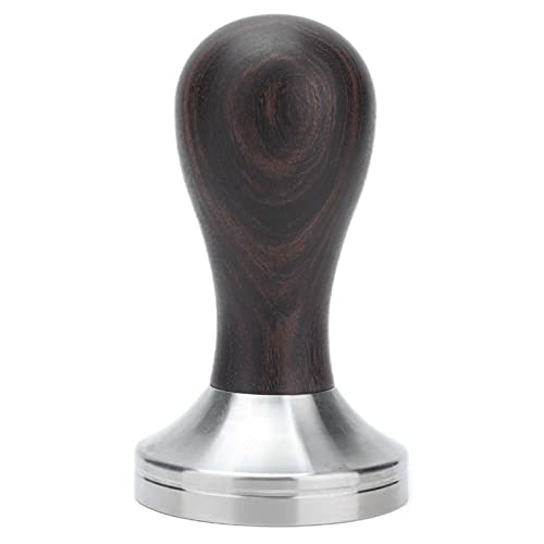 Ausla Solide Coffee Tamper 53mm Handheld Black Rosenholzgriff Edelstahl Kaffeepulver Hammer Werkzeug für Cafes und Kaffeeliebhaber,Flacher Sockel von Ausla