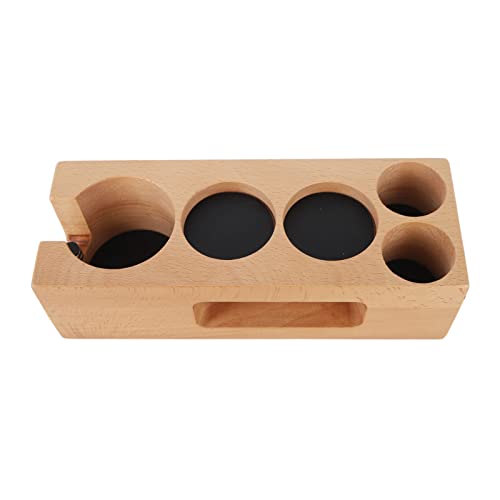 Ausla Tamperstation Kaffeefilter Tamperhalter Holzbodenständer mit Multifunktionalen Löchern Rutschfeste Füße für Zuhause Café Restaurant Büro (58 mm, 5 Löcher) von Ausla