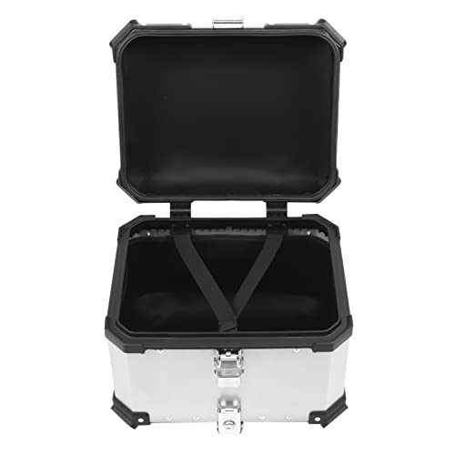 Ausla Top Case Motorrad Touring, 45L Motorrad Aluminium Top Case Tail Box Gepäck, Top Box Koffer Motorrad Scooter Quad Motorcycle Adventure Top Case Kofferraum Gepäckträger (Silver) von Ausla