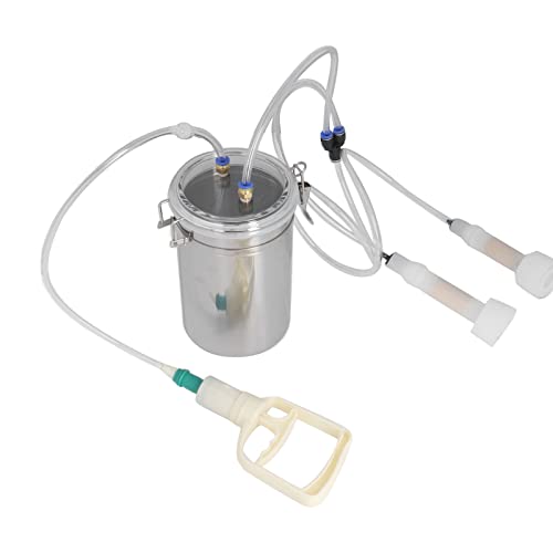 Ausla Tragbares Melk -Kit, Schaltmaschine aus Edelstahl, Leistungsstarke Saugmaschine und 2000 Ml Kapazität für Ziegen- und Kuhmelking von Ausla
