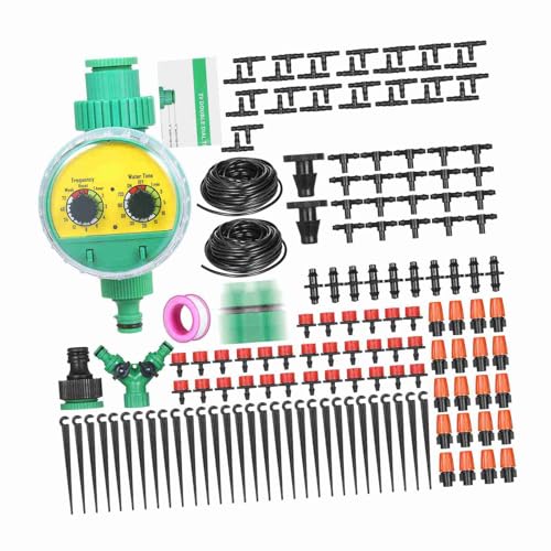 Ausla Tropfbewässerungsset, Automatisches Kunststoff -Bewässerungssystem mit Einstellbarem Timer für Gärten, Rasenflächen, Gewächshäuser und Hydrokroponik (Mehrfarbig #-2) von Ausla