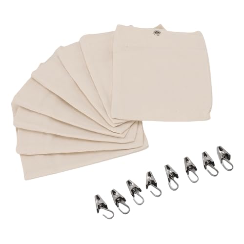 Ausla Vorhanggewichte Canvas Sandsäcke mit Metallclips 8er Pack Selbstklebender Verschluss für Tischdecke Im Freien Picknickmatte von Ausla