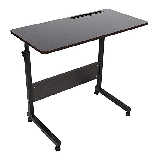 Laptop-Schreibtisch mit Rollen, 80 x 40 x 72 ~ 91 cm, höhenverstellbar, Betttisch, Sofa mit Schlitz für Zuhause, Büro, Schlafzimmer (schwarz) von Ausla