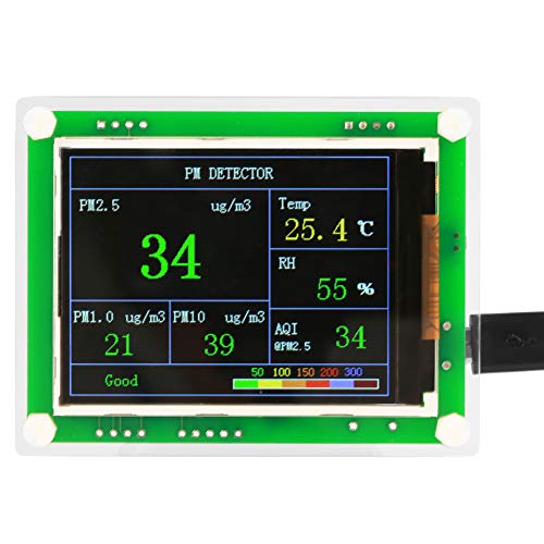 PM2.5 Messgerät, 2.8 Zol Multifunktions Digita Luftqualitätsdetektor PM2.5 Tester PM1.0, PM10.0, PM2.5, AQI, Temperatur, Luftfeuchtigkeit, Feinstaub von Ausla