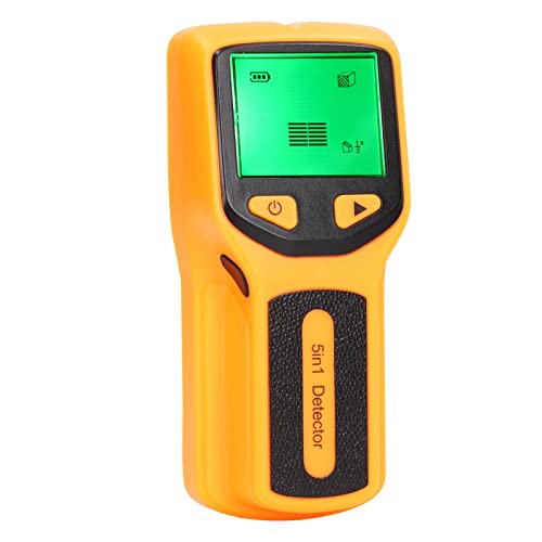 Stud Finder Wall Scanner 5 in 1 mit LCD Display und akustischem Alarm zum Auffinden von Stromleitungen, Holzbalken, Metallrohren, mit Multifunktionaler Bolzendetektor (Yellow) von Ausla