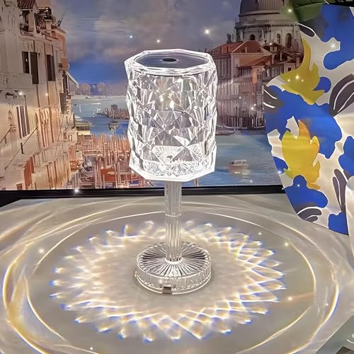 Ausolee LED Tischlampe aus Kristall, Moderne Rose Diamant Nachttischlampe Touch und Dimmbar [16 Farben & 4 Modi ] Mit Fernbedienung, RGB Farbwechsel Nachtlicht für Schlafzimmer Restaurant, Wohnzimme… von Ausolee