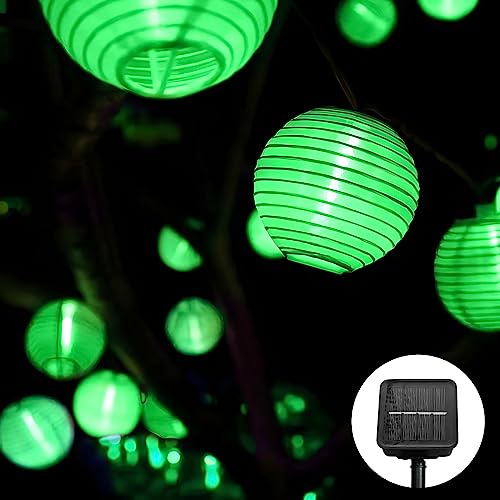 Ausolee Solar Lichterkette Lampion Außen,5.5 Meter 20 LED Laternen 8 Modi,lampions Außen Wetterfest IP65,Outdoor Lichterkette Solar Für Garten, Hof, Hochzeit, Fest Deko (Grün) von Ausolee