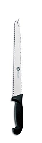 AUSONIA - 67479 SÄGEMESSER MIT ZWEI SPITZEN FÜR GEFRORENES MIT GEZAHNTER KLINGE AUS ROSTFREIEM 440ER EDELSTAHL UND GRIFF AUS UNGIFTIGEM POLYPROPYLEN 27 CM von AUSONIA