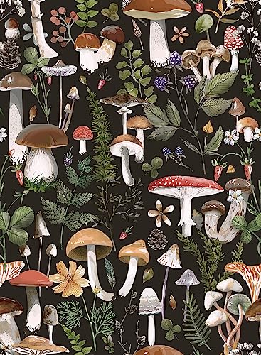 Auspicium Boho Jungle Peel and Stick Wallpaper Mushroom Forest Self Adhesive Removable Vintage Colourful Floral Wallpaper Vinyl Contact Paper for Decorative Bedroom Bathroom Home Wall (17.3"x118") von Auspicium