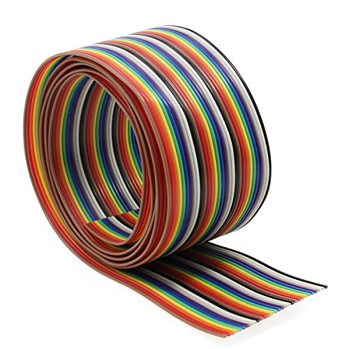 Aussel 30 Draht 10 Fuß Flachbandkabel 1,27 mm Rainbow Color Flachkabel für 2,54 mm Steckverbinder (30Wire/3M) von Aussel