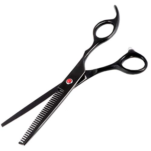 Aussel PET 7inch Professionelle PET DOG Schere Cutting & Curved & Effilierschere Grooming (Black) von Aussel