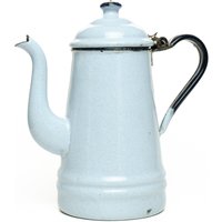 Vintage Weiß Und Blau Emailleware Graniteware Tee Kaffeekanne von AussieMagic