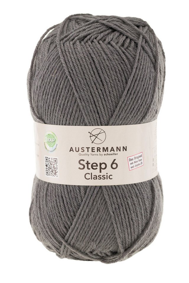 Austermann Step 6-fach Uni Häkelwolle, 410 m, Garn mit EXP Ausrüstung, kaschmierartiger Griff von Austermann