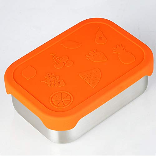 Austinstore Auslaufsichere Brotdose Lunchbox Bento-Box | 800ML Edelstahl Fresh Bowl Snack Food Container mit Silikondeckel | für Kinder & Erwachsene von Austinstore