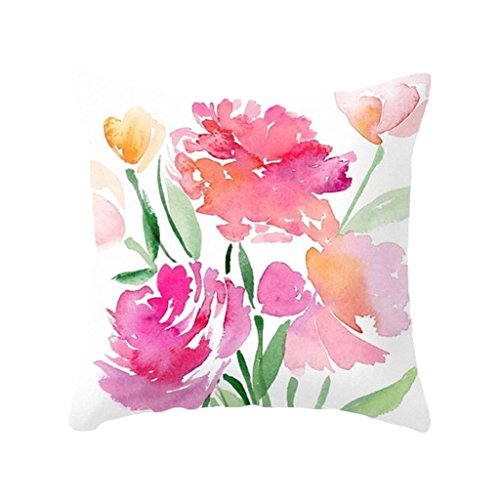 Austinstore Eleganter Blumen-Kaktus Taille Überwurf Kissen Fall Sofa Dekor, Polyester, 11#, 45cm x 45cm/17.72" x 17.72" von Austinstore