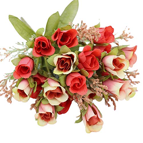 Austinstore Künstliche Rosenstrauß mit 20 Blüten für Zuhause, Romantisches Party-Zubehör – Gelb, weinrot, Einheitsgröße von Austinstore