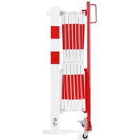 dancop Scherengitter mit Sperrpfosten, 70 x 70 mm, Breite 3.600, rot/weiß von dancop