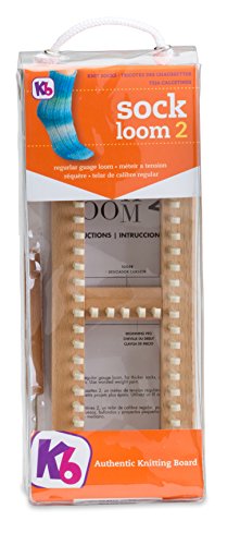 Authentic Knitting Board KB Sock Loom 2-Regular Gauge, Holz, Use Worsted Weight Yarn, Makes Baby to Adult von Authentic Knitting Board