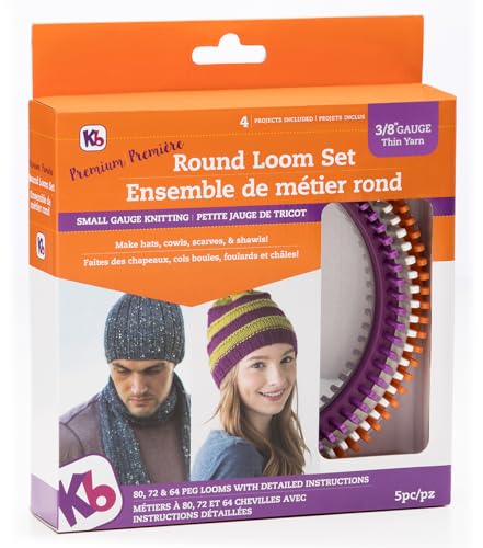 Authentic Knitting Board Round Knitting Board, Kunststoff, Easy Knit, Premium Quality, 27.9 x 26.7 x 6.4 cm von Authentic Knitting Board