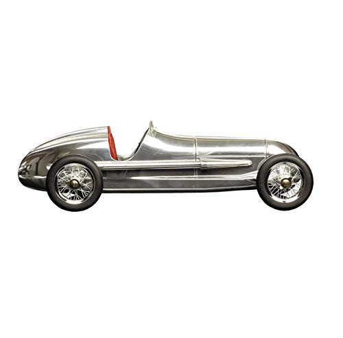 Authentic Models | Modellauto Silberpfeil aus silbernem Aluminium mit rotem Sitz | PC014R | Oldtimer Rennwagen | 31 x 15 x 9 cm von Authentic Models