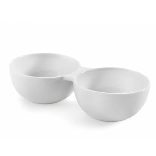 Authentics Doppelschale Smart, Servierschale, Snackschale, Schüssel, Porzellan, Weiß, 20901 von Authentics