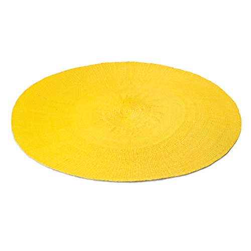 Tischset Gelb Rund Cellulose Handgewebt von Authentics