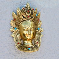Vintage-Metall-Göttin Statue, Altar Deity Statue Oder Meditation Room Wall Hängenden Dekor von AuthenticsBySilu