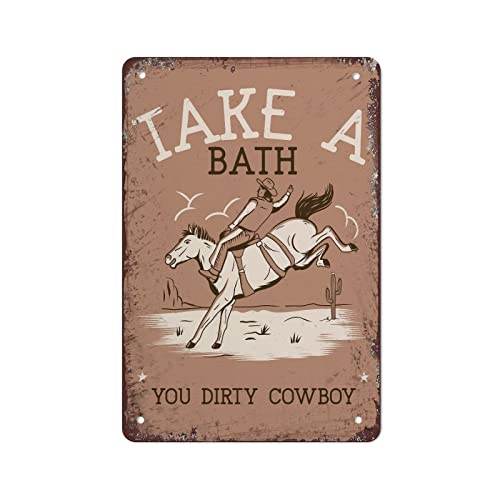 Badezimmer-Dekoration, "Take A Bath Dirty Cowboy" Vintage-Metallschilder, Wanddekoration, Badezimmer, lustige Schilder, Poster, Kunst, Bauernhaus, WC, Geschenke für Liebhaber, Metall-Blechschild, 30,5 Badezimmer-Dekoration, "Take A Bath Dirty Cowboy" Vintage-Metallschilder, Wanddekoration, Badezimmer, lustige Schilder, Poster, Kunst, Bauernhaus, WC, Geschenke für Liebhaber, Metall-Blechschild, 30,5 von Authere