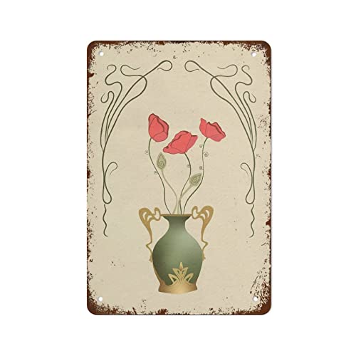 Blechschild "Blume in einer Vase" im Vintage-Stil, Wanddekoration, Retro-Kunst-Blechschild, Wanddekoration für Zuhause, Bar, Pub, Café, Bauernhof, Zimmer, Metall, Retro-Poster, Geschenk für Männer und Blechschild "Blume in einer Vase" im Vintage-Stil, Wanddekoration, Retro-Kunst-Blechschild, Wanddekoration für Zuhause, Bar, Pub, Café, Bauernhof, Zimmer, Metall, Retro-Poster, Geschenk für Männer und von Authere