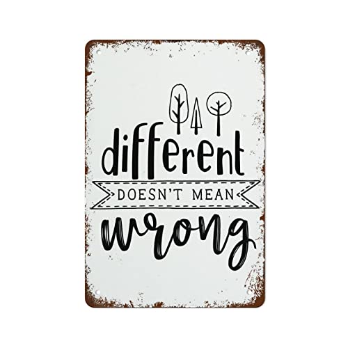 Blechschild "Different Doesn't Mean", Vintage-Blechschild, Vintage-Wanddekoration, Blechschild, lustige Wanddekoration für Zuhause, Bar, Pub, Café, Zimmer, Metall, Retro-Poster, Geschenk für Männer Blechschild "Different Doesn't Mean", Vintage-Blechschild, Vintage-Wanddekoration, Blechschild, lustige Wanddekoration für Zuhause, Bar, Pub, Café, Zimmer, Metall, Retro-Poster, Geschenk für Männer von Authere