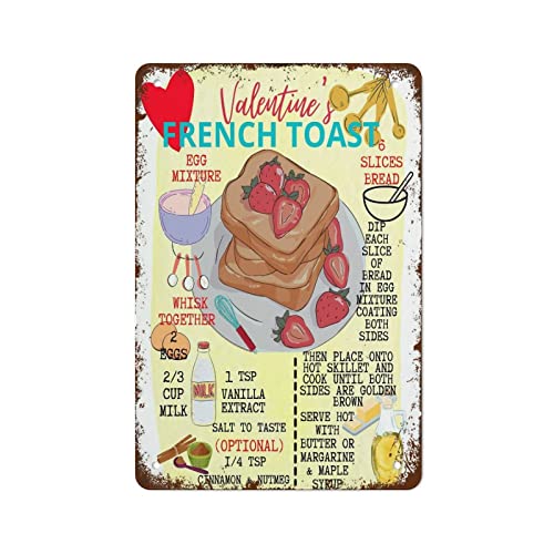 French Toast Rezept Familienrezept altmodisches Rezept Wandkunst Café Poster Frühstück Rezept Küche Drucke Retro Metall-Blechschild Vintage Aluminiumschild für Zuhause, Kaffee, Wanddekoration, 30,5 x French Toast Rezept Familienrezept altmodisches Rezept Wandkunst Café Poster Frühstück Rezept Küche Drucke Retro Metall-Blechschild Vintage Aluminiumschild für Zuhause, Kaffee, Wanddekoration, 30,5 x von Authere
