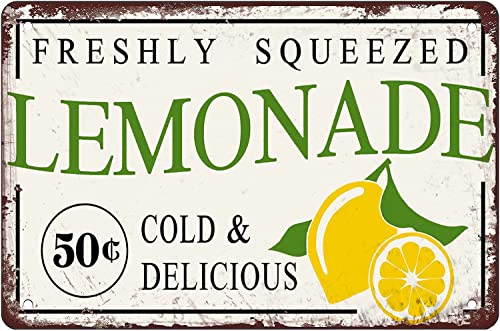 Freshly Squeezed Lemonade Wandschild, Vintage, Zitronenkunst, lustige Küche, Zitrone, Metall-Blechschild, Wanddekoration, Bauernhaus, rustikales Zitronenschild für Zuhause, Café, Bar, Dekoration Freshly Squeezed Lemonade Wandschild, Vintage, Zitronenkunst, lustige Küche, Zitrone, Metall-Blechschild, Wanddekoration, Bauernhaus, rustikales Zitronenschild für Zuhause, Café, Bar, Dekoration von Authere