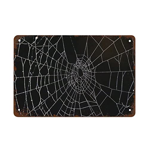 Halloween-Spinnennetz-Blechschild, Retro-Blechschild, Vintage-Küchendekoration, lustige Wanddekoration für Zuhause, Cafés, Büro, Geschäft, Pubs, Club, Geschenk für Damen und Herren, 20,3 x 14,9 cm Halloween-Spinnennetz-Blechschild, Retro-Blechschild, Vintage-Küchendekoration, lustige Wanddekoration für Zuhause, Cafés, Büro, Geschäft, Pubs, Club, Geschenk für Damen und Herren, 20,3 x 14,9 cm von Authere