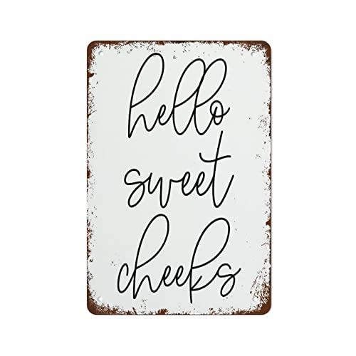 Hello Sweet Cheeks Zitat Kunstzitat Drucke Wandkunst Wanddrucke Lustiges Vintage Metall-Blechschild für Schlafzimmer, Wohnzimmer, Küche, Hof, Garten, Wanddekoration, Geschenk, Außen- und Innenbereich Hello Sweet Cheeks Zitat Kunstzitat Drucke Wandkunst Wanddrucke Lustiges Vintage Metall-Blechschild für Schlafzimmer, Wohnzimmer, Küche, Hof, Garten, Wanddekoration, Geschenk, Außen- und Innenbereich von Authere