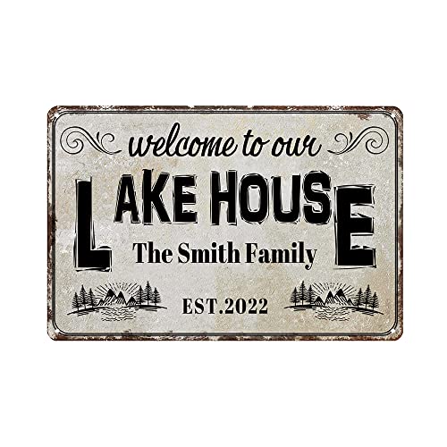 Lake House Metall-Blechschild, personalisierbar, Aluminiumschild, Retro-Metallschild für Zuhause, Badezimmer, Restaurants, Küche, Garten, Höhle, Garage, Büro, Bar, Café, Wanddekoration, 30,5 x 20,3 cm Lake House Metall-Blechschild, personalisierbar, Aluminiumschild, Retro-Metallschild für Zuhause, Badezimmer, Restaurants, Küche, Garten, Höhle, Garage, Büro, Bar, Café, Wanddekoration, 30,5 x 20,3 cm von Authere