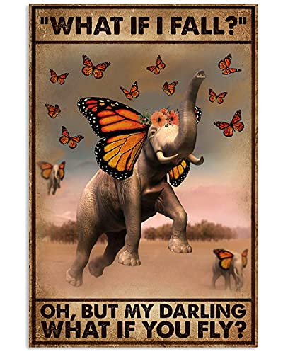 Lustiges Metall-Blechschild mit fliegendem Elefant, Vintage-Dekor, Metallposter, Wanddekoration, Kunst, Geschenk für Zuhause, draußen, Bauernhof, Garten, Garage, Outdoor, 20,3 x 30,5 cm Lustiges Metall-Blechschild mit fliegendem Elefant, Vintage-Dekor, Metallposter, Wanddekoration, Kunst, Geschenk für Zuhause, draußen, Bauernhof, Garten, Garage, Outdoor, 20,3 x 30,5 cm von Authere