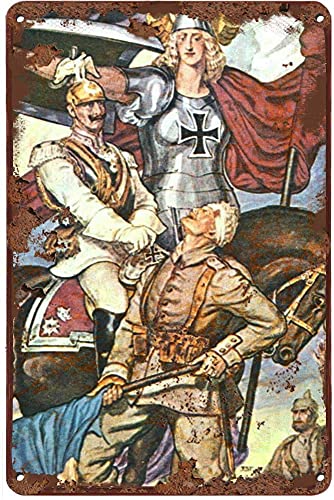 Lustiges Retro-Blechschild Propaganda WW1 Deutscher WW1 Memorabilia Metalldekor Wandschild Wanddekoration Tür für Wanddekoration 20,3 x 30,5 cm von Authere