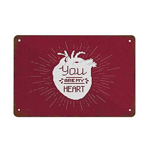 Lustiges Vintage-Wandschild, Dekoration "You are My Heart" für Zuhause, Küche, Wand, Bar, Café, Dekoration, Restaurant, Garage, einzigartiges dekoratives Schild, Geschenk für Damen und Herren, 20,3 x Lustiges Vintage-Wandschild, Dekoration "You are My Heart" für Zuhause, Küche, Wand, Bar, Café, Dekoration, Restaurant, Garage, einzigartiges dekoratives Schild, Geschenk für Damen und Herren, 20,3 x von Authere