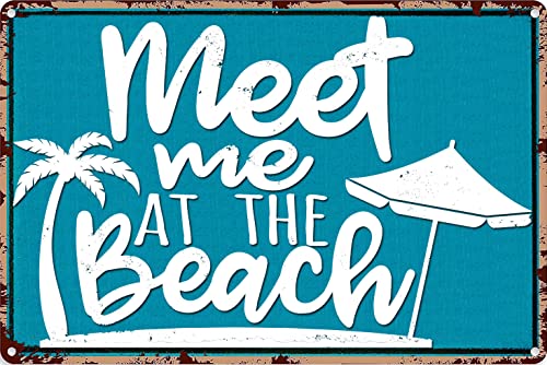 Metall-Blechschild "Meet Me At The Beach", Wanddekoration, Kunst, Bar, Pub, Garage, Büro, Café, 30,5 x 20,3 cm Metall-Blechschild "Meet Me At The Beach", Wanddekoration, Kunst, Bar, Pub, Garage, Büro, Café, 30,5 x 20,3 cm von Authere