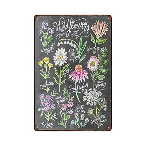 Metall-Blechschild mit Wildblumen, Poster, Wandschild, Vintage-Metallschild für Zuhause, Badezimmer, Restaurants, Küche, Garten, Höhle, Garage, Büro, Bar, Café, Wandkunst 20,3 x 30,5 cm Metall-Blechschild mit Wildblumen, Poster, Wandschild, Vintage-Metallschild für Zuhause, Badezimmer, Restaurants, Küche, Garten, Höhle, Garage, Büro, Bar, Café, Wandkunst 20,3 x 30,5 cm von Authere