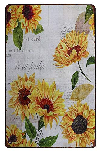 Metall-Blechschild mit bunten Sonnenblumen, rustikales Vintage-Schild für Zuhause, Badezimmer, Restaurants, Küche, Garten, Höhle, Garage, Büro, Bar, Café, Wanddekoration, Jardin, 20,3 x 30,5 cm Metall-Blechschild mit bunten Sonnenblumen, rustikales Vintage-Schild für Zuhause, Badezimmer, Restaurants, Küche, Garten, Höhle, Garage, Büro, Bar, Café, Wanddekoration, Jardin, 20,3 x 30,5 cm von Authere