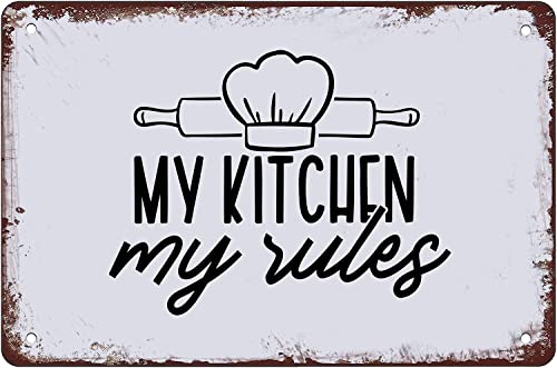 My Kitchen My Rules Küchenschild Bauernhaus-Dekoration, lustiges Küchengeschenk für sie, lustiges Küchenzitat, Metall-Blechschild, Wanddekoration, Bauernhaus, rustikale Küchenregeln, Schild für My Kitchen My Rules Küchenschild Bauernhaus-Dekoration, lustiges Küchengeschenk für sie, lustiges Küchenzitat, Metall-Blechschild, Wanddekoration, Bauernhaus, rustikale Küchenregeln, Schild für von Authere