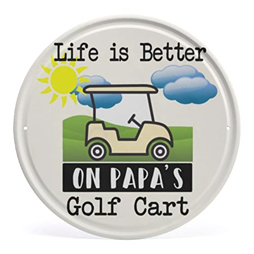 Vintage Metall-Blechschild "Golf Life Is Better On Papa's Golf Cart", Dekoration, Retro-Metall-Blechschild für Badezimmer, Café, Wohnzimmer, Küche, Zuhause, Kunst, Wanddekoration, Geschenk, Geschenk von Authere